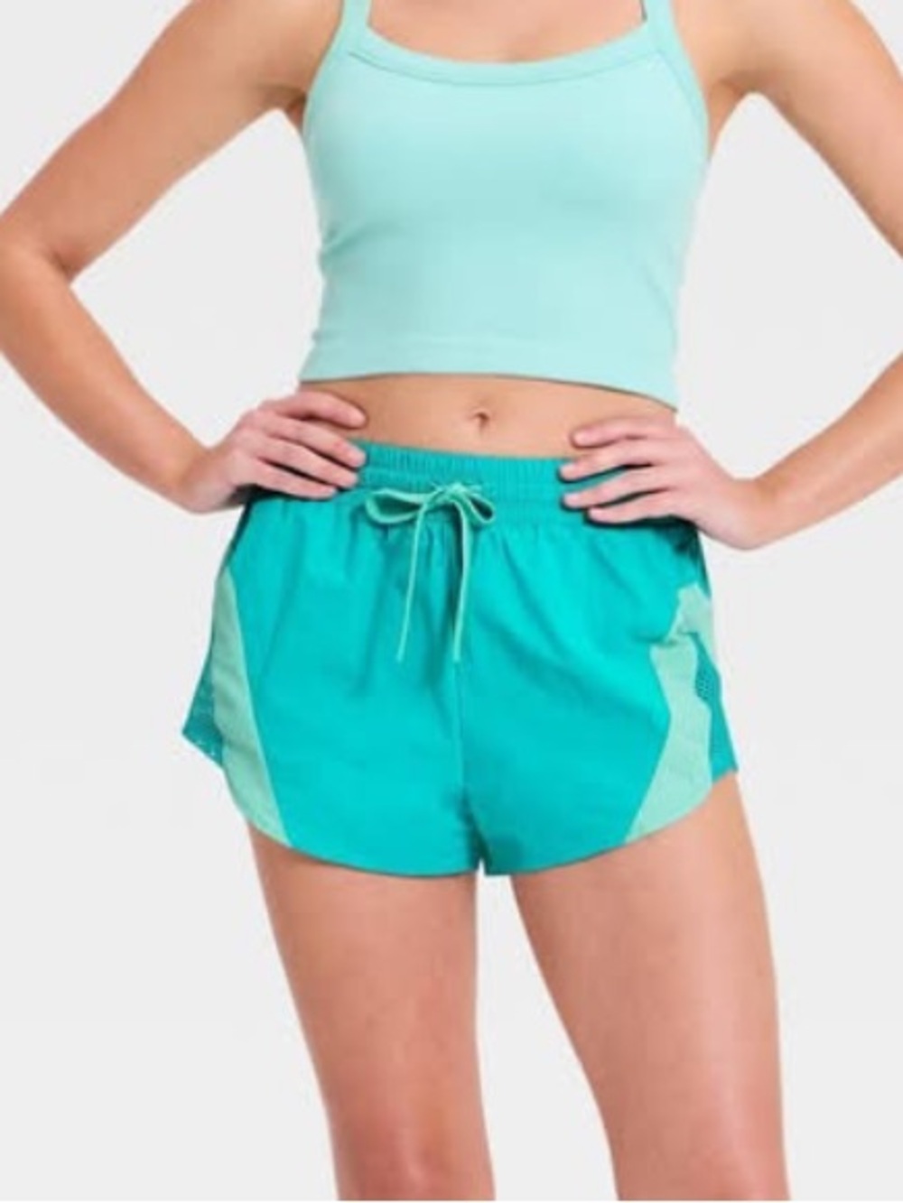 Joylab mesh colorblock woven athletic shorts NWT h
